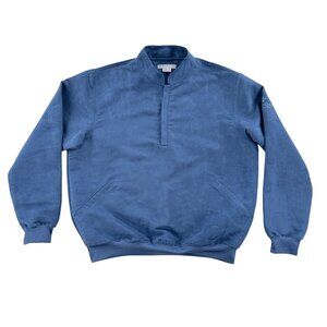 Martin Royal Oaks Country Club Blue Faux Suede 1/2 Zip Pullover Golf Jacket XL